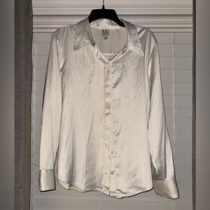 Ivory Silk Button Down Blouse
